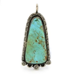 🪺⏳Signed, Navajo Old Pawn Vintage Royston Turquoise Sterling Silver Pendant